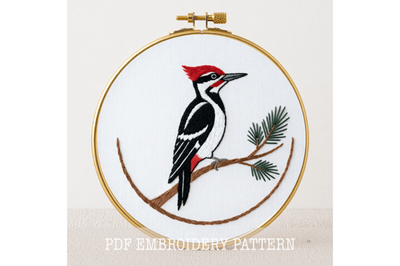 Woodpecker Embroidery Pattern