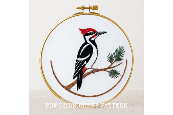 Woodpecker Embroidery Pattern