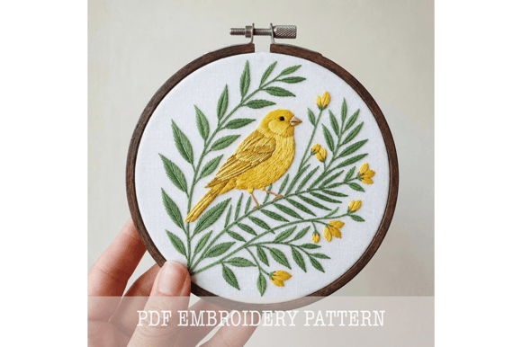 Yellow Canary Embroidery Pattern