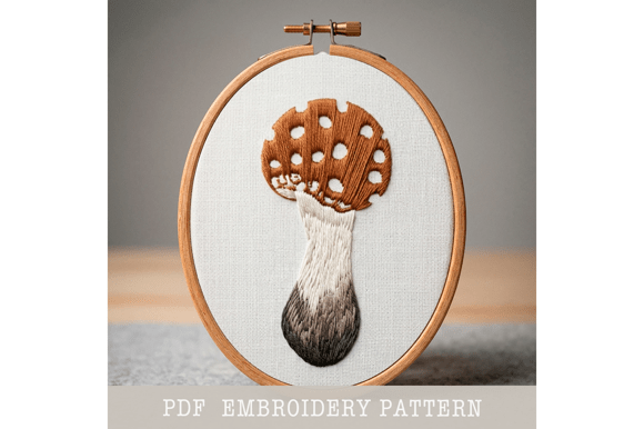 Amanita Mushroom Embroidery Pattern