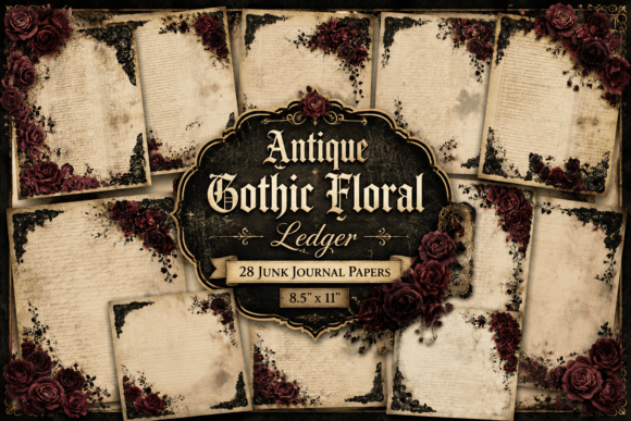 Antique Gothic Floral Junk Journal