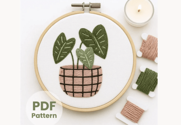 Arrowhead Plant Embroidery Pattern