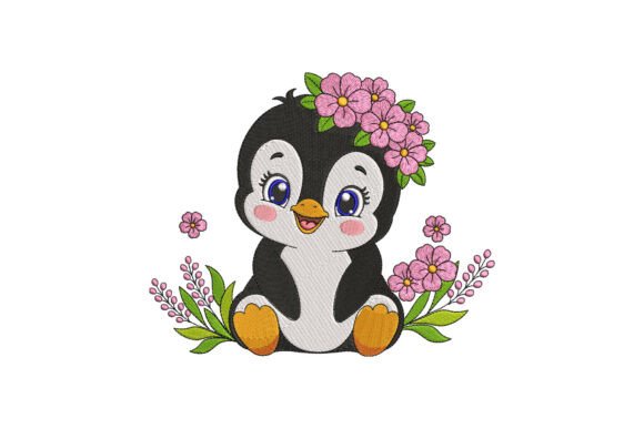 Baby Penguin with Flower