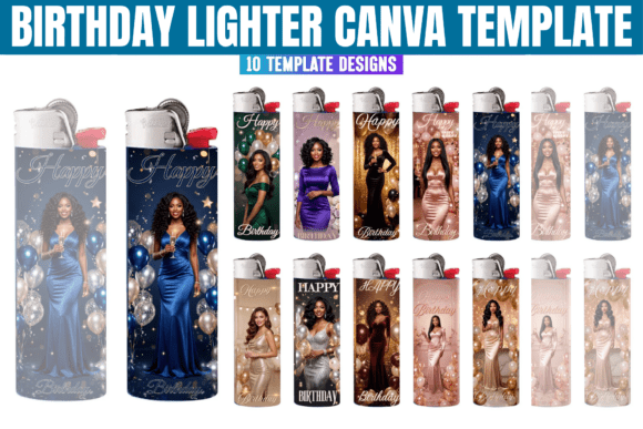 Birthday Lighter Canva Editable Template