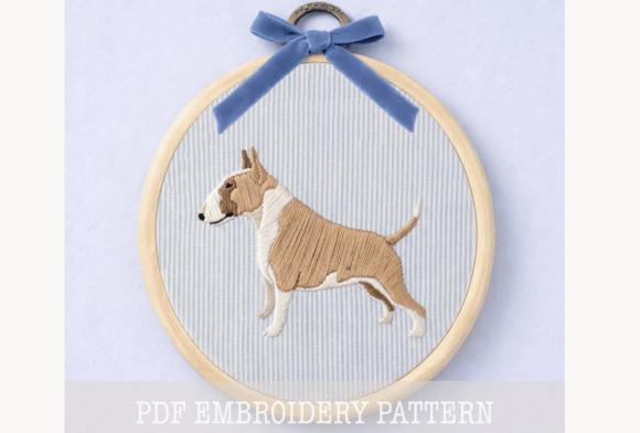 Bull Terrier Embroidery Pattern