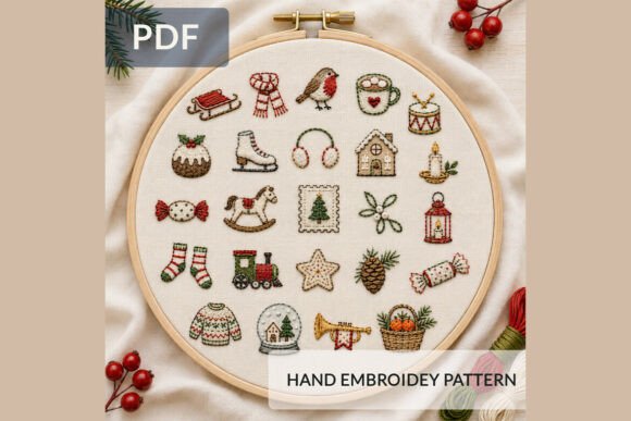 Christmas Embroidery Pattern PDF Cozy