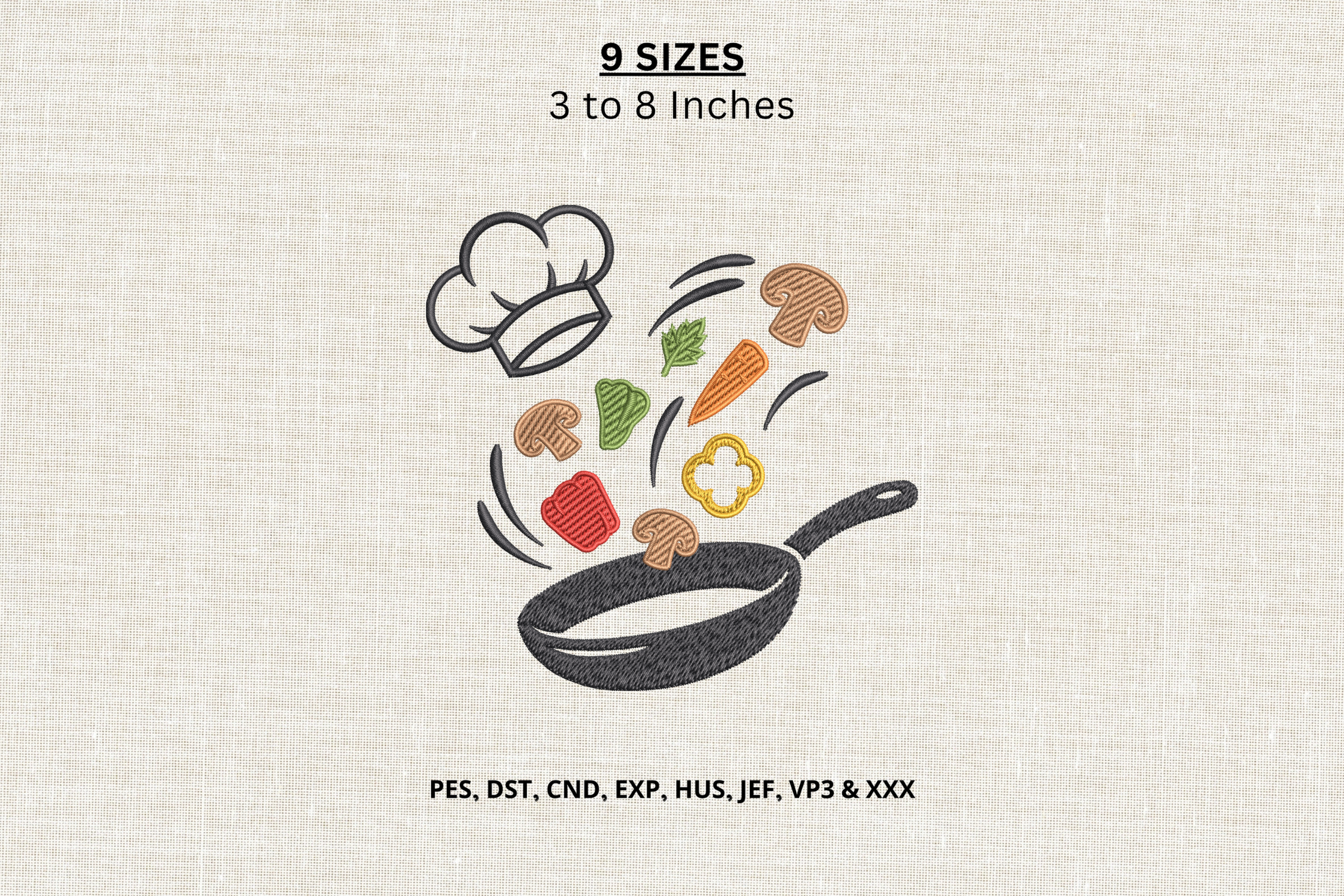 Cooking Chef Machine Embroidery Design
