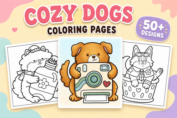 Cozy Dogs Coloring Pages #2