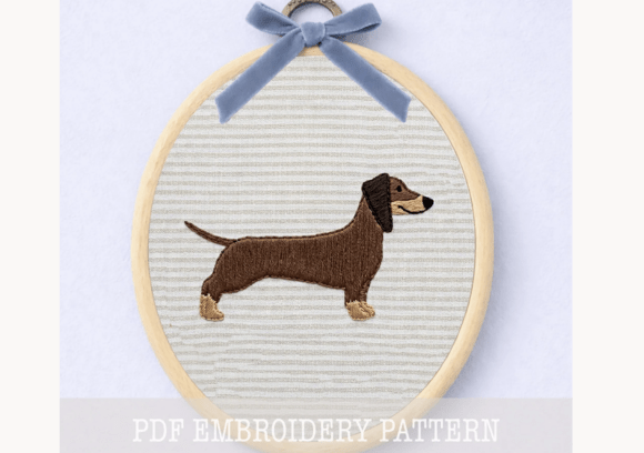 Dachshund Dog Embroidery Pattern