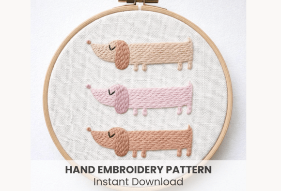 Dachshund Trio Embroidery Pattern