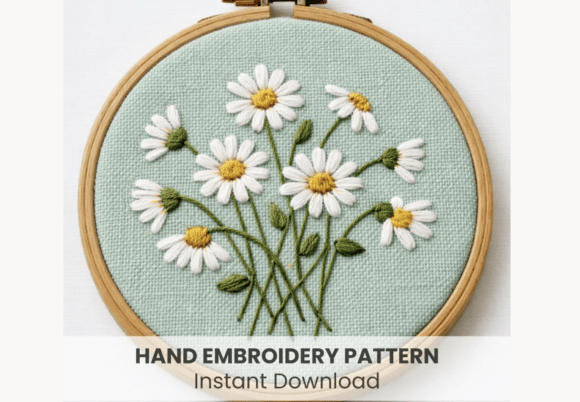 Daisy Bouquet Embroidery Pattern