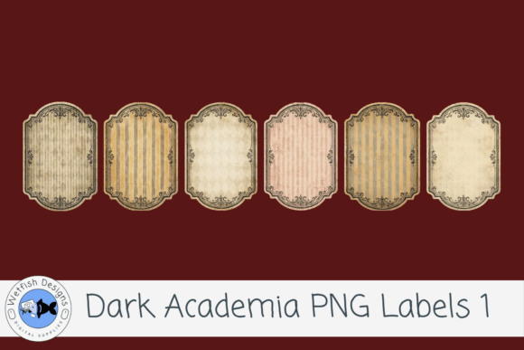 Dark Academia Vintage PNG Labels 1