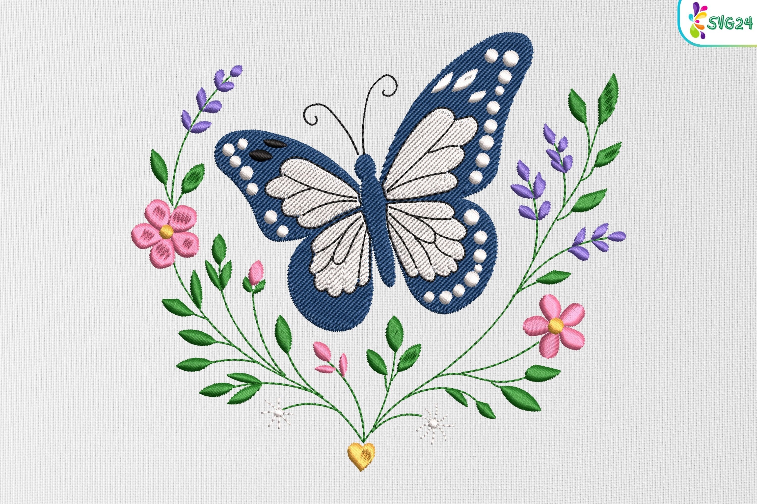 Elegant Butterfly with Flowers