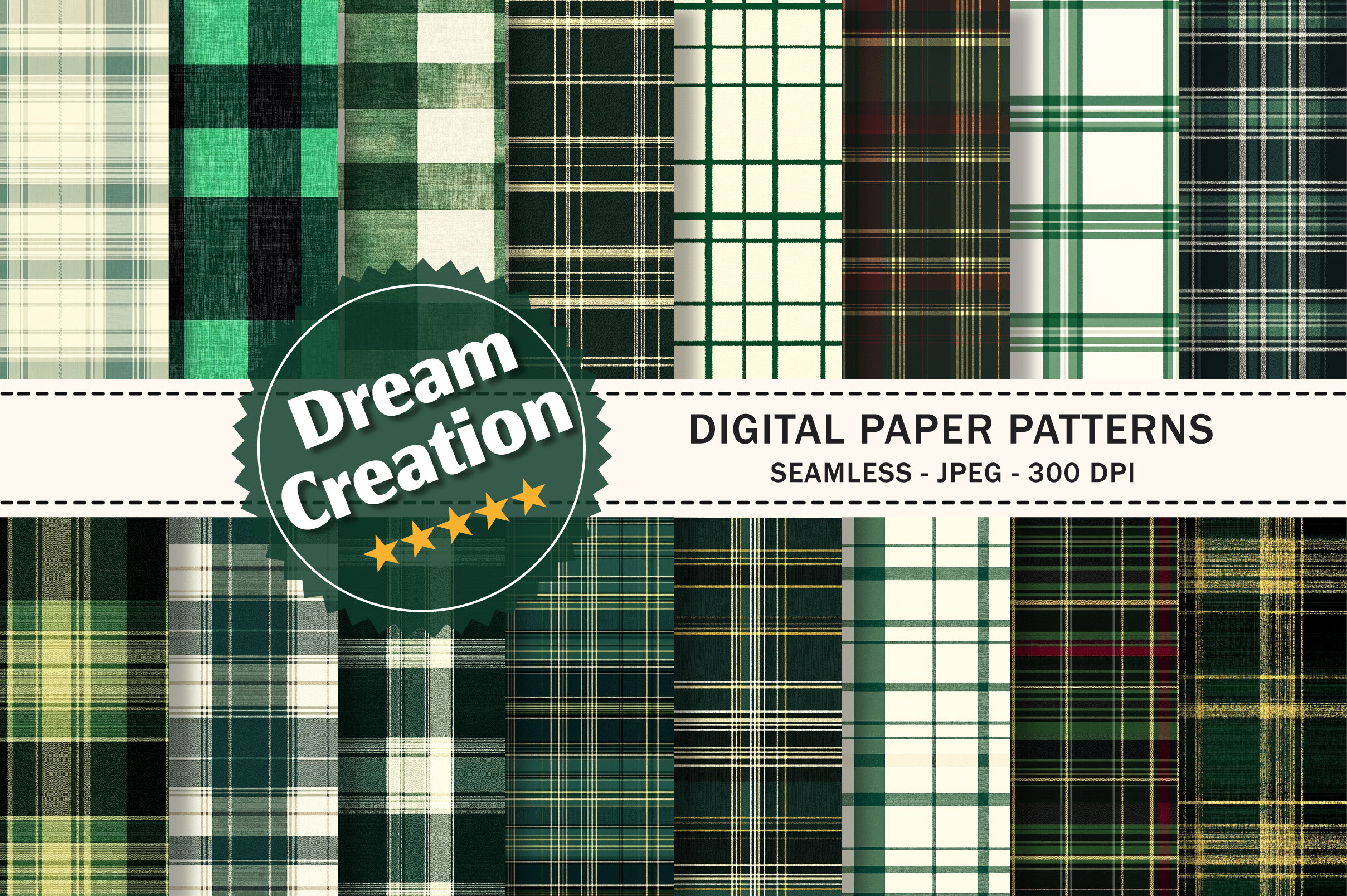 Emerald Green Tartan Plaid Pattern
