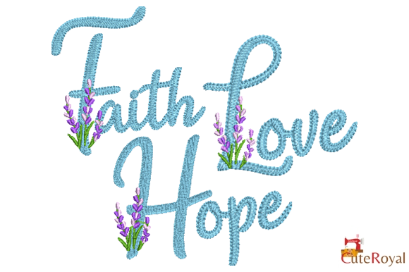 Faith Love Hope - Floral Lavender