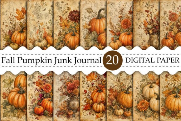Fall Pumpkin Junk Journal Pages