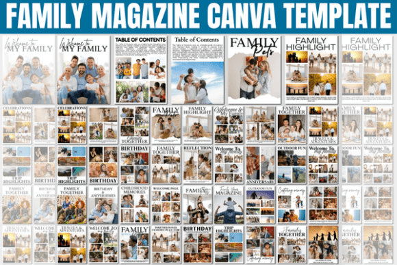 Family Magazine Canva Template Bundle