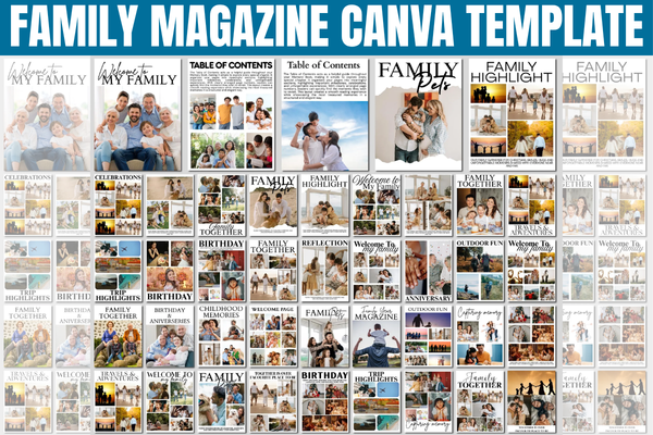 Family Magazine Canva Template Bundle