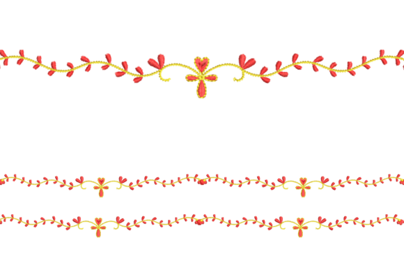 Floral Vine Border Embroidery Design