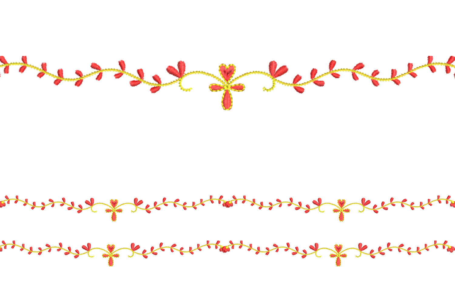 Floral Vine Border Embroidery Design