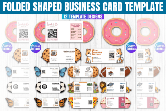 Folded Shaped Business Card Template