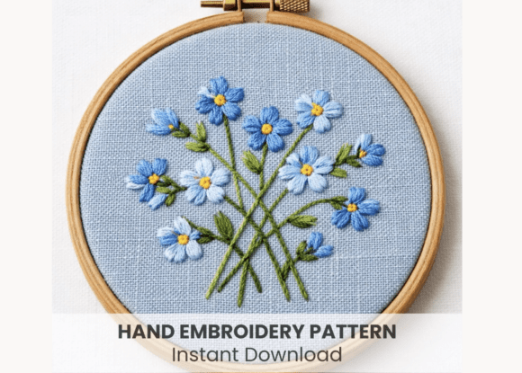 Forget Me Not Embroidery Pattern