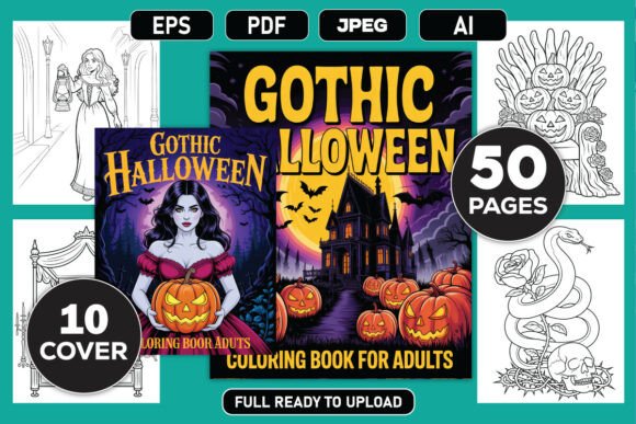 Gothic Halloween Coloring Book for Adult
