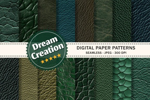 Green Leather Seamless Pattern Texture