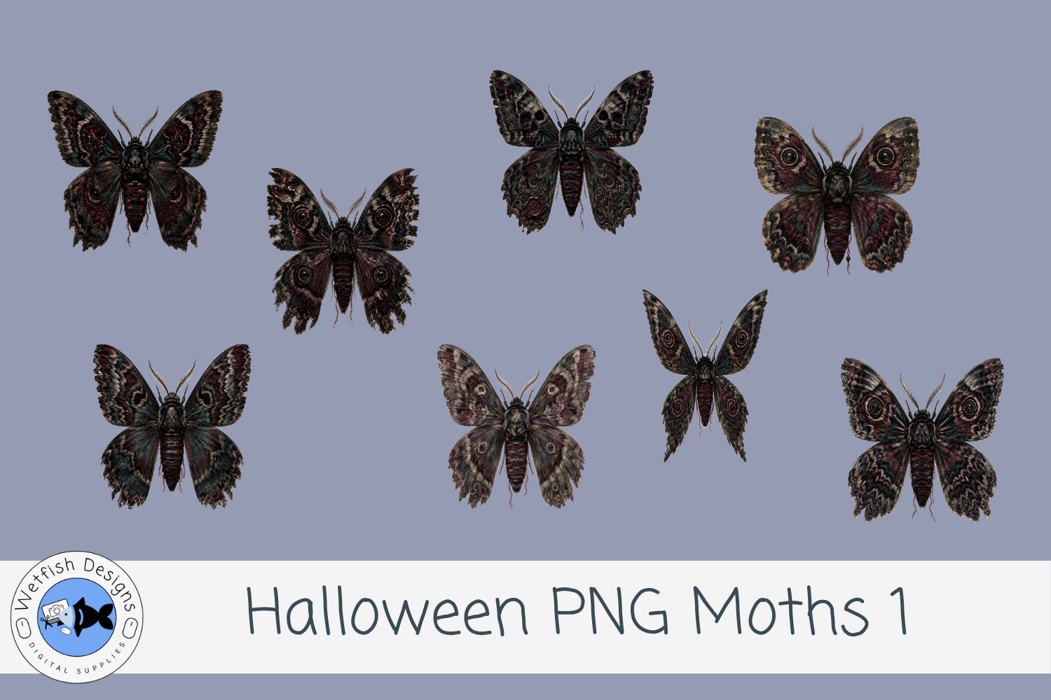 Halloween PNG Moths 1