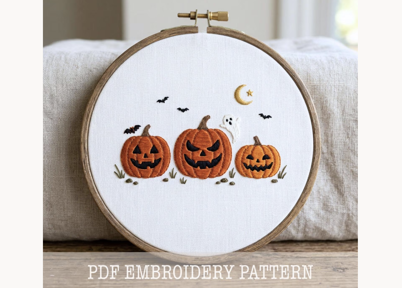Halloween Pumpkins Embroidery Pattern