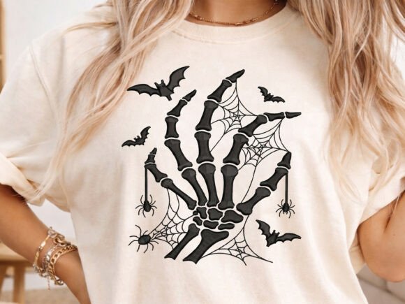 Halloween Skeleton Hand Embroidery File