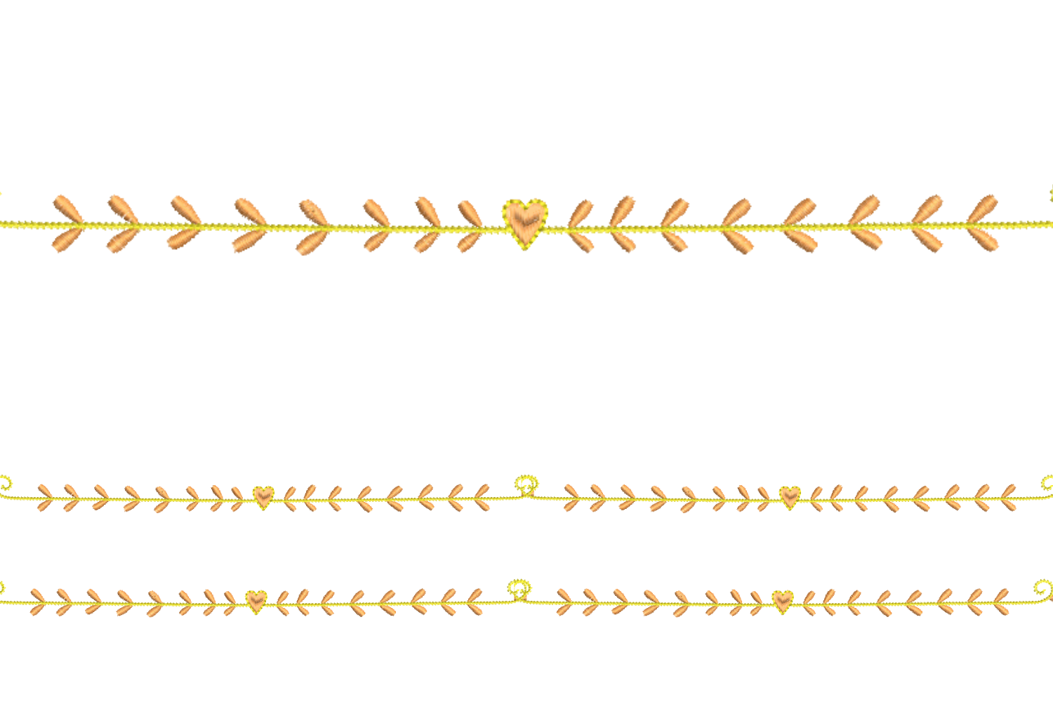Heart Vine Border Embroidery Design
