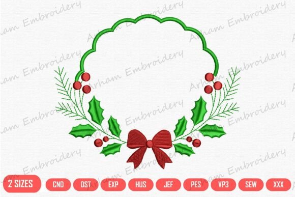 Holly Berry Monogram Frame with Bow