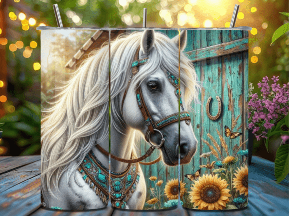 Horse Tumbler Wrap 20oz PNG V.23