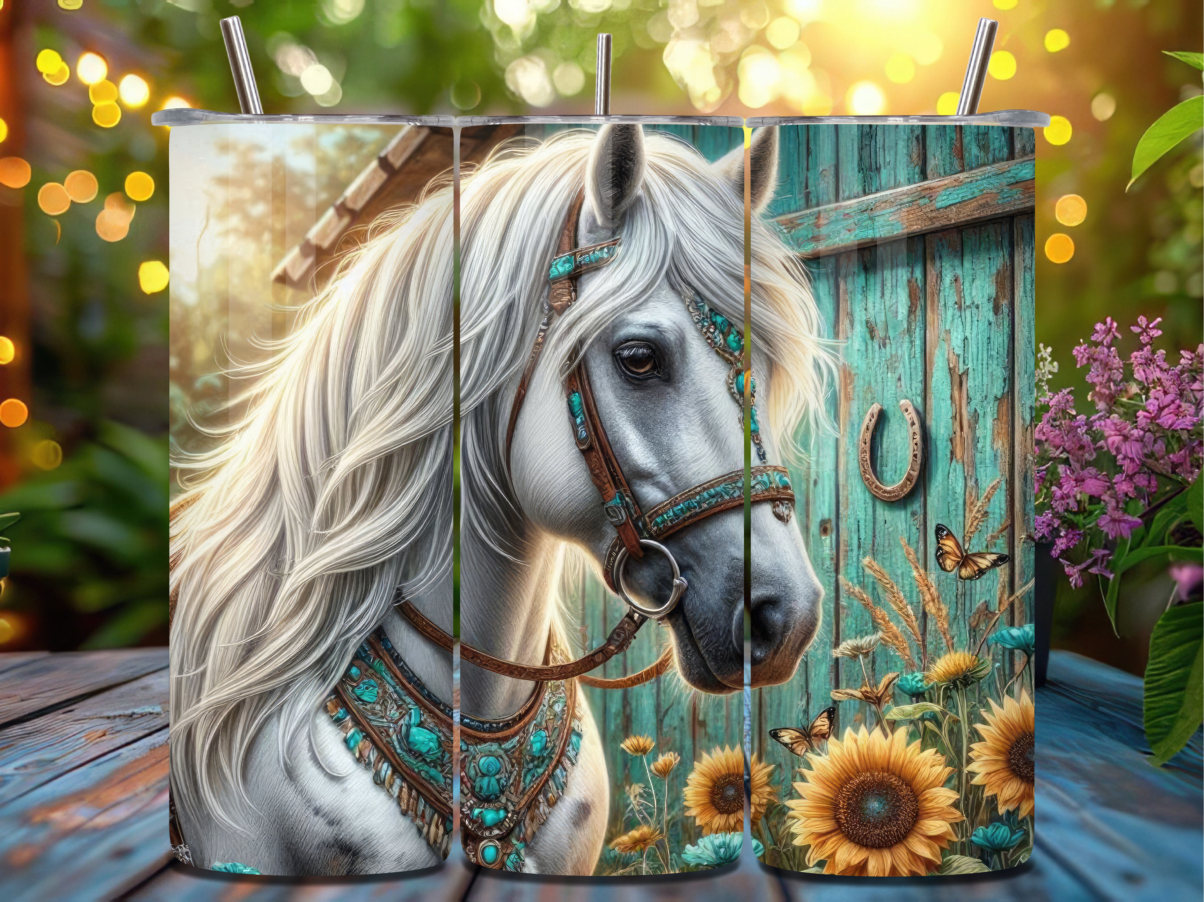 Horse Tumbler Wrap 20oz PNG V.23