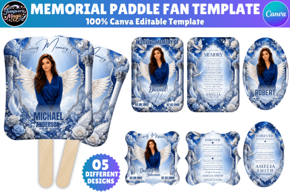 In Loving Memorial Paddle Fan Template