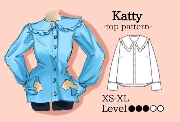 Katty Blouse Sewing Pattern XS S M