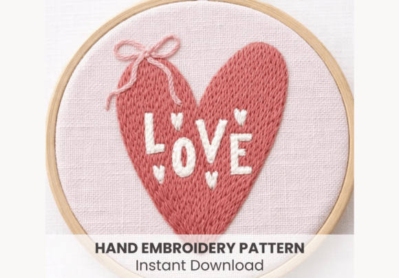 Love Heart Embroidery Pattern
