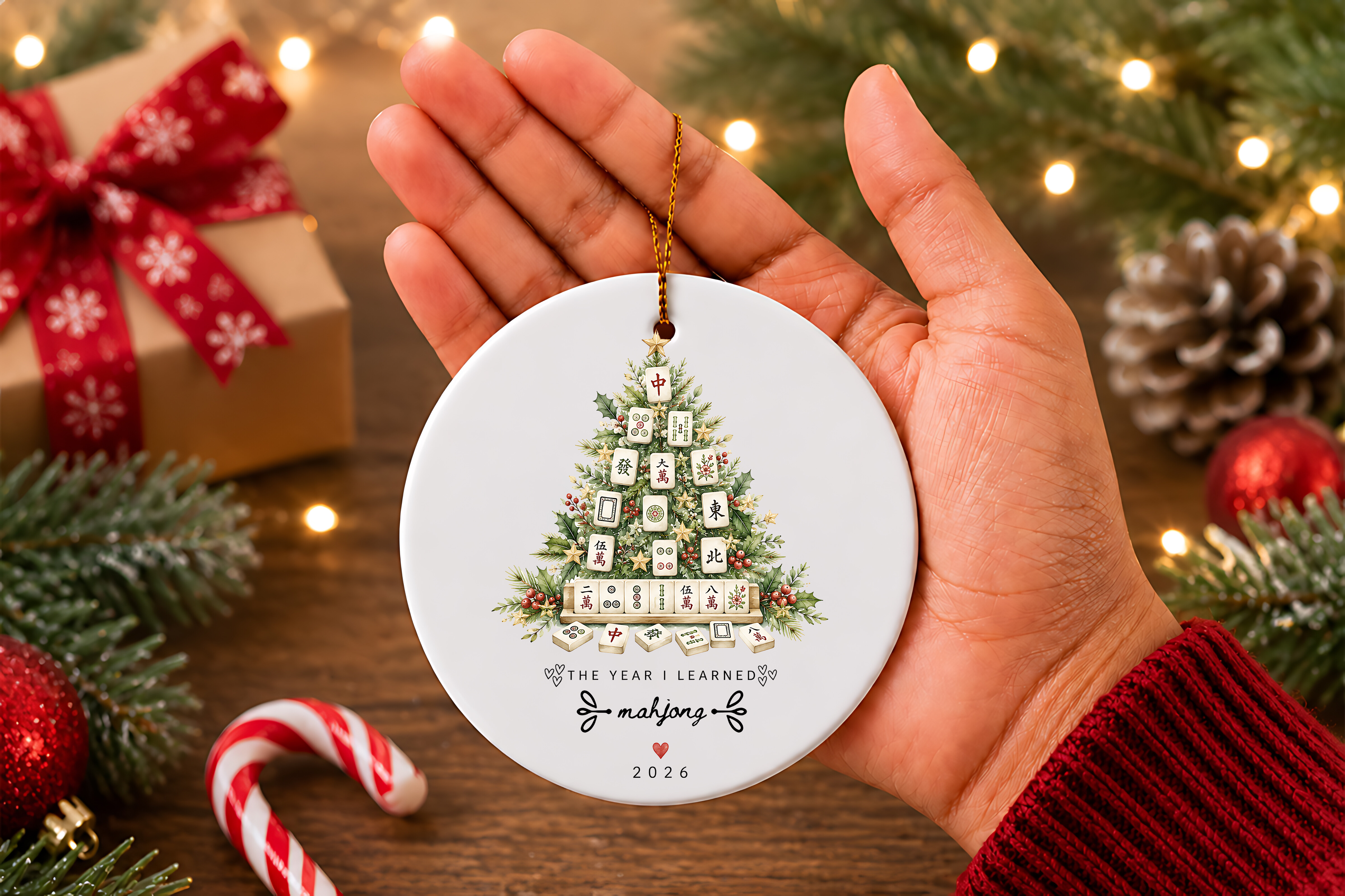 Mahjong Christmas Ornament PNG