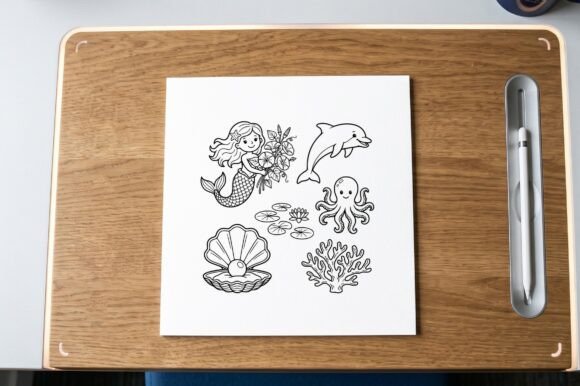 Mermaid Sea Plant Coloring Page