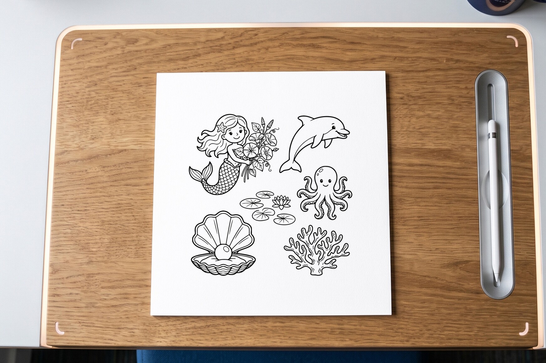 Mermaid Sea Plant Coloring Page