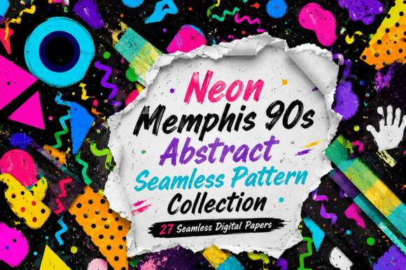 Neon Memphis 90s Abstract Seamless