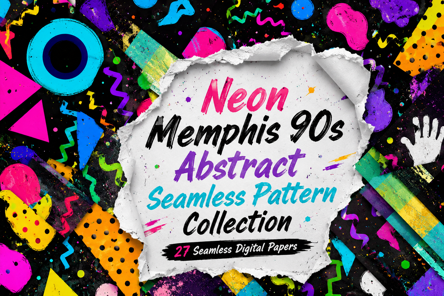 Neon Memphis 90s Abstract Seamless