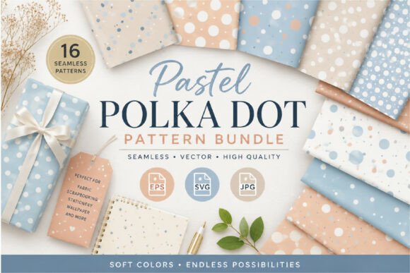 Pastel Polka Dot Pattern Bundle