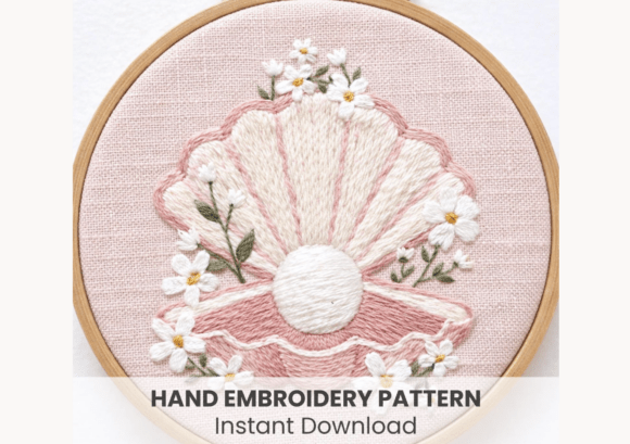 Pearl Seashell Embroidery Pattern