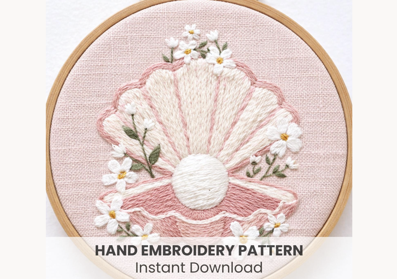 Pearl Seashell Embroidery Pattern