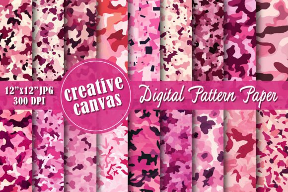 Pink Camouflage Seamless Digital Paper