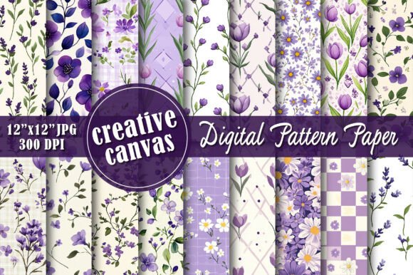 Purple Tulip Floral Seamless Paper