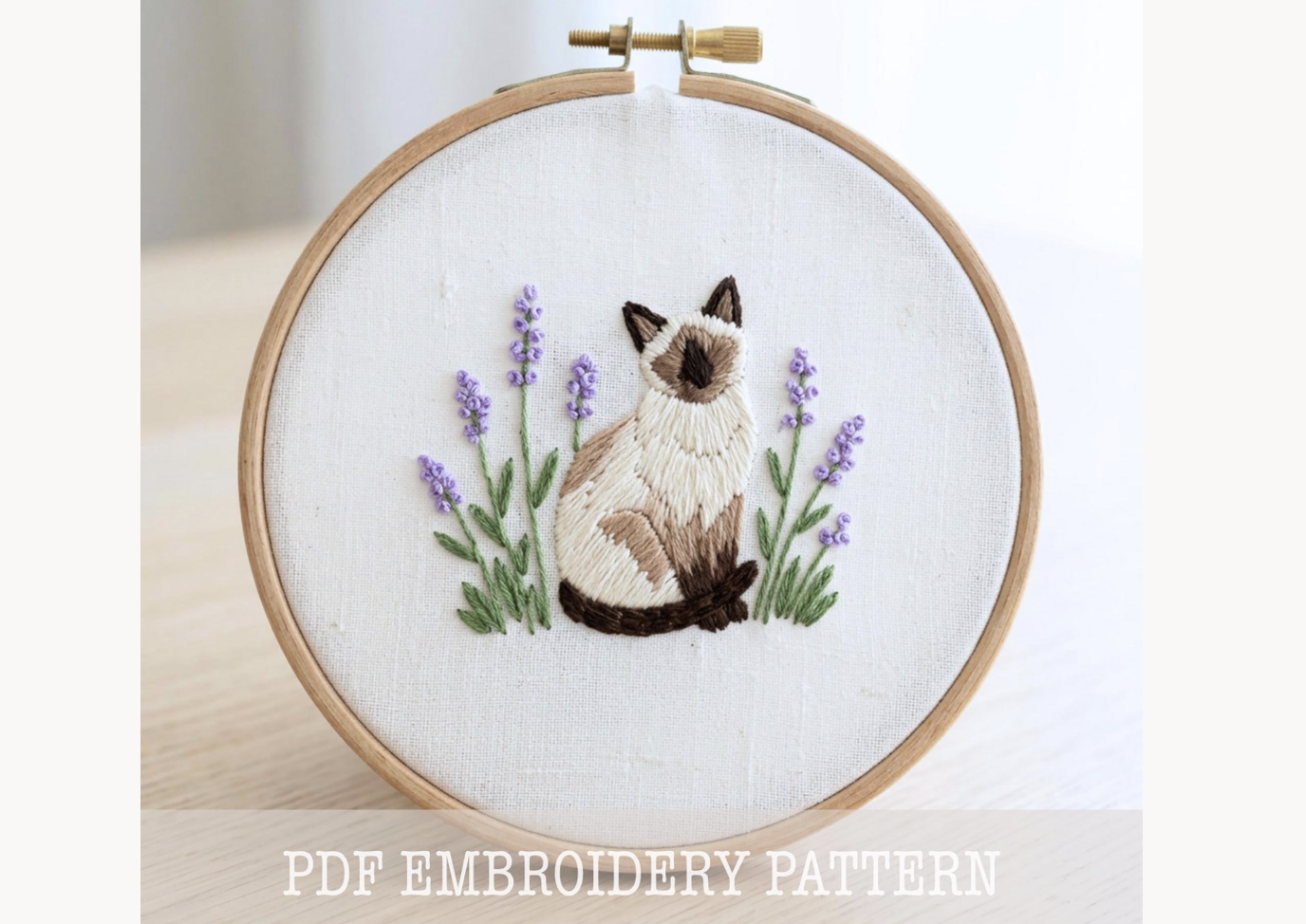 Siamese Cat Embroidery Pattern