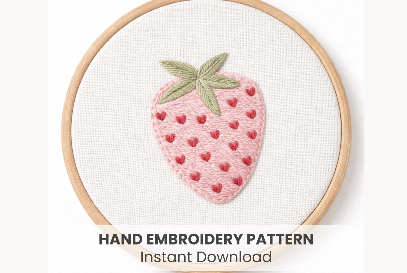 Strawberry Heart Embroidery Pattern